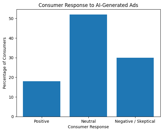 Consumer sentiment on AI ads