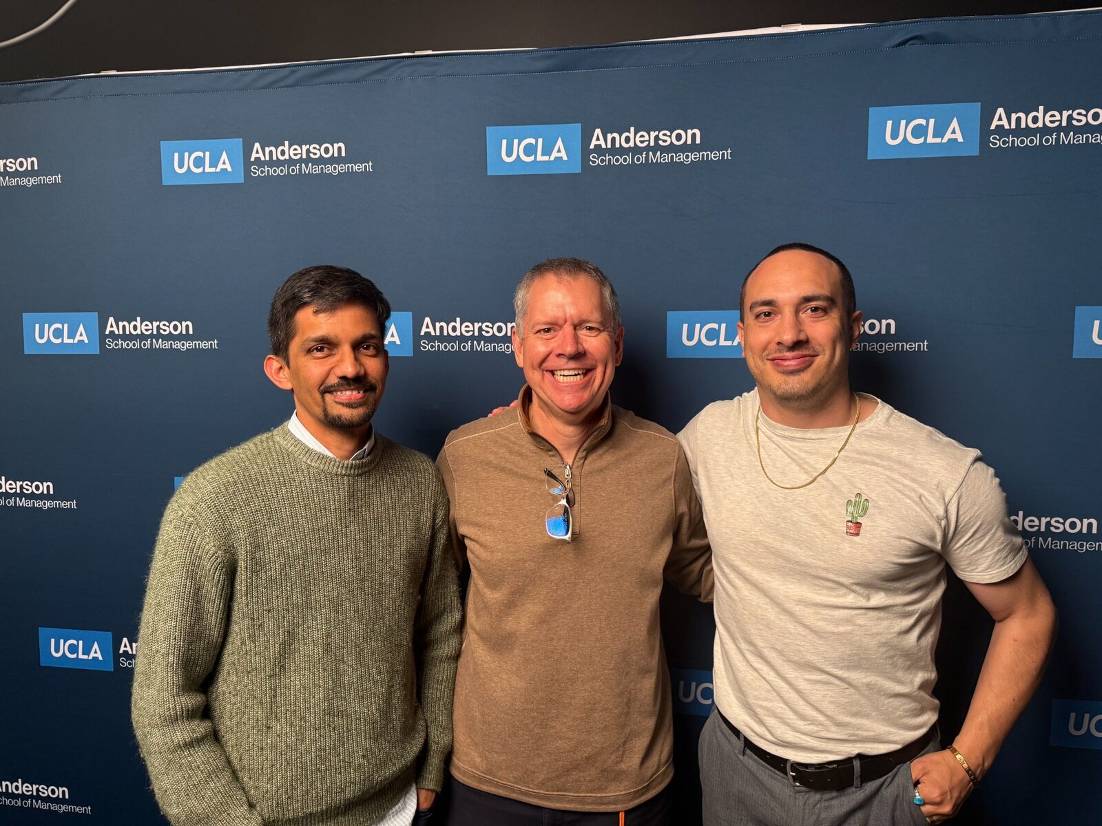 Praveen Gangaraju, Dylan Stafford and Salo Steinvortz at UCLA Anderson